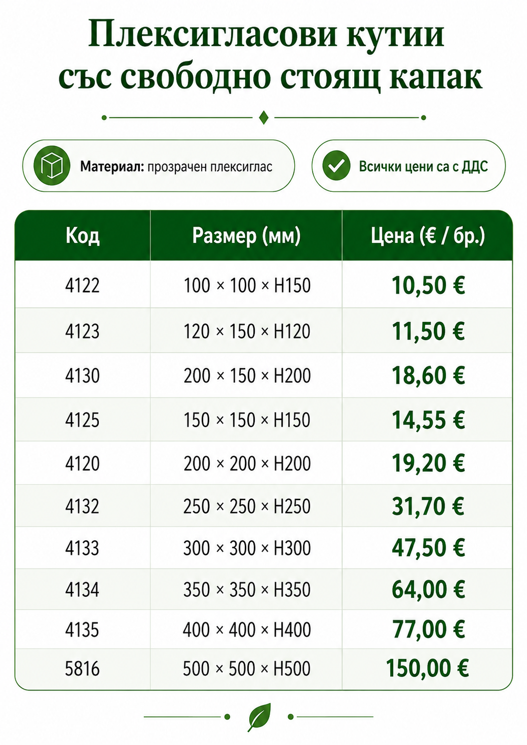 кутии от плексиглас